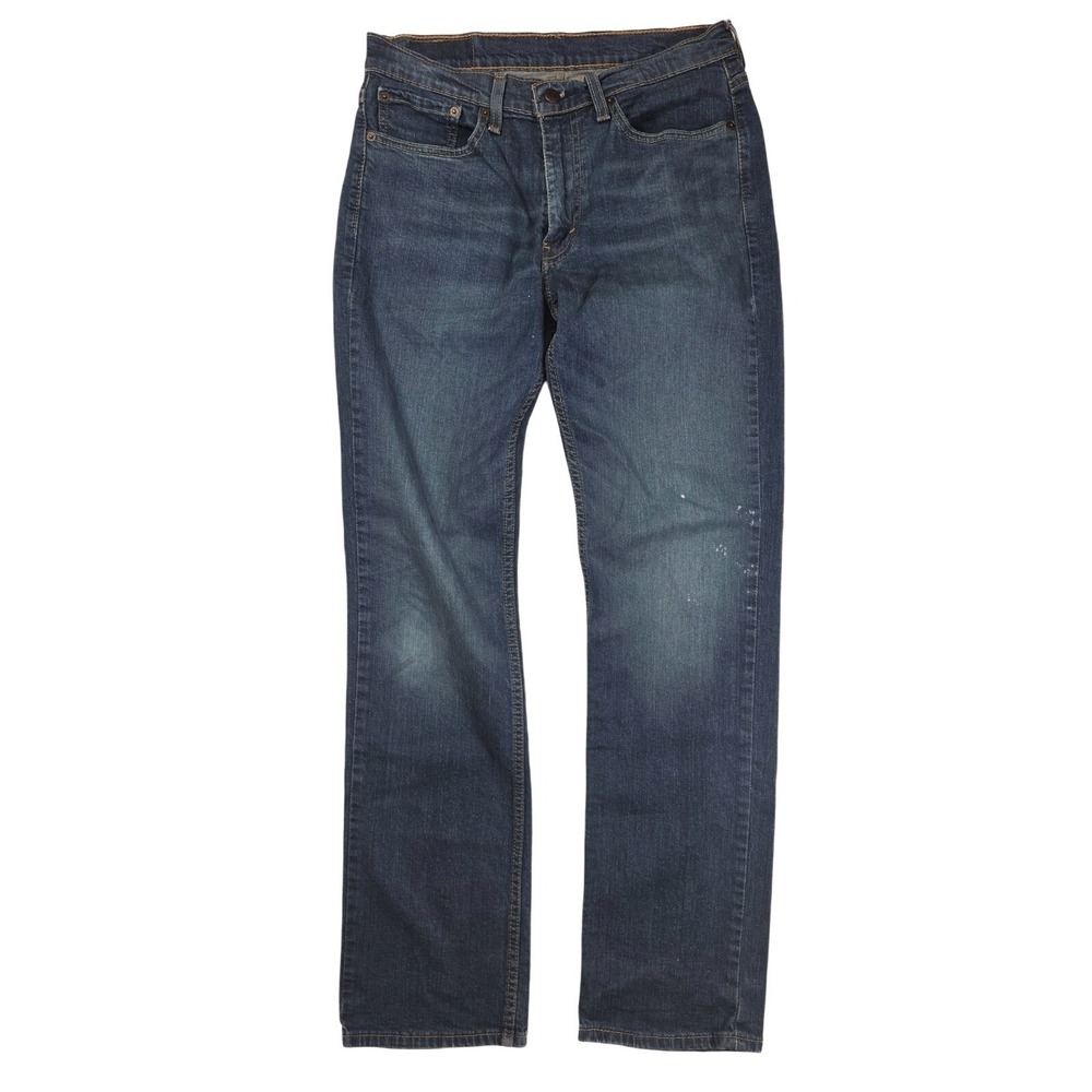 Levi's 514 Regular Straight Fit Blue White‎ Paint Accent Jeans Men's Size 31x32